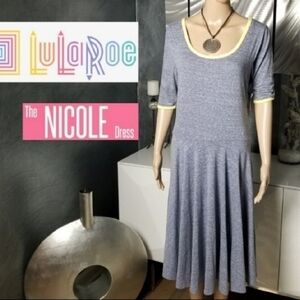 LuLaRoe Nicole Dress in Heathered Blue